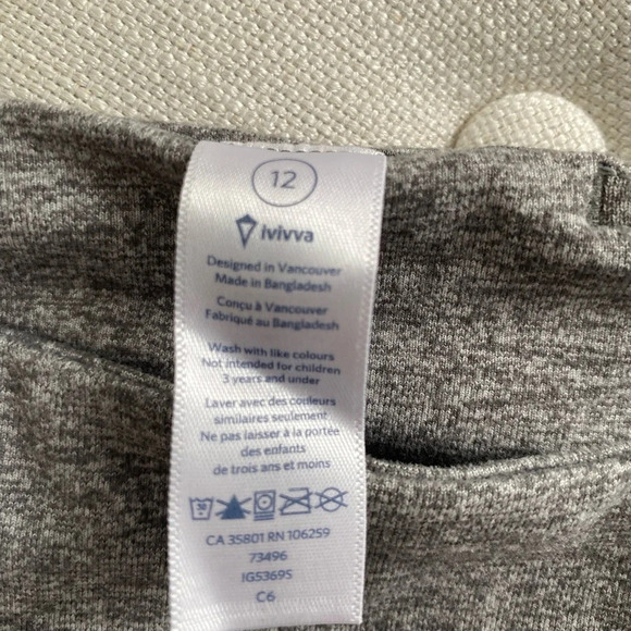 IVIVVA LULULEMON Girls  Heathered Gray Leggings Size 12 - Picture 9 of 12